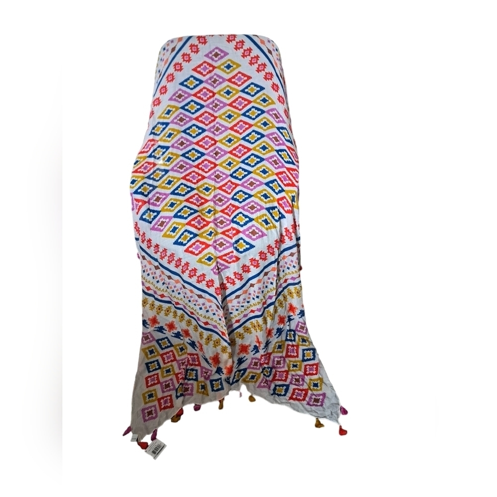 VERA BRADLEY Tassel Scarf Hacienda cross stitch AZTEC southwestern BOHO *flaw*